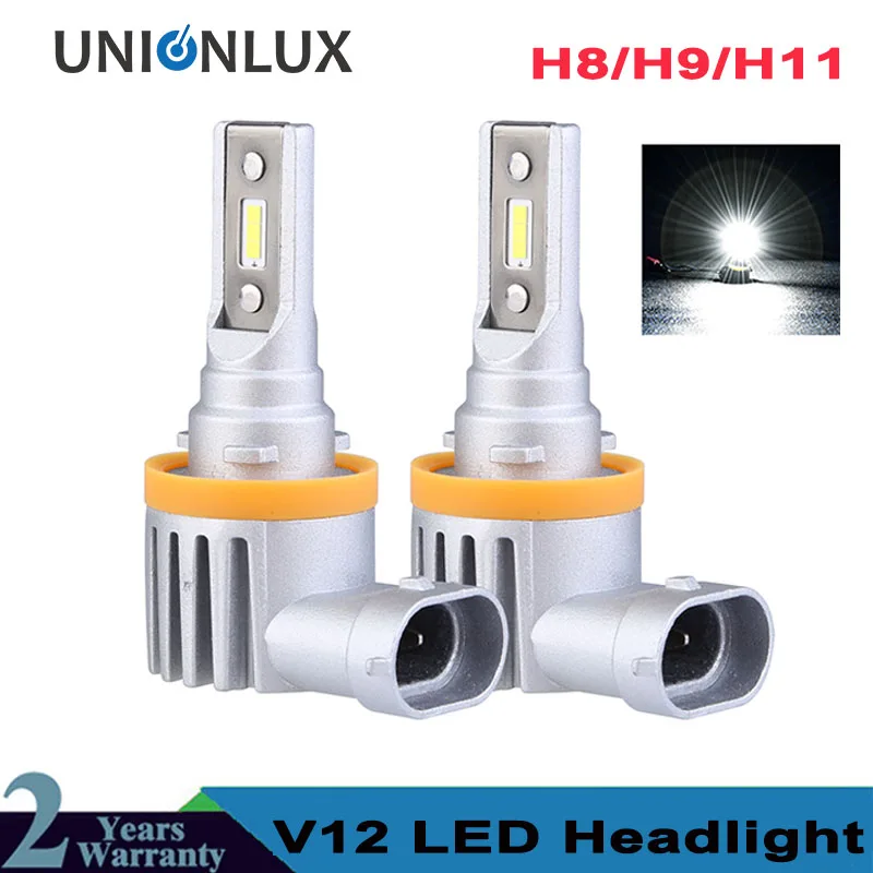 

1:1 Design Fanless H8 H9 H11 Car LED Headlight Bulb Conversion Kit 4000LUMEN Super Bright Auto LED Fog Light bulbs 9-32v