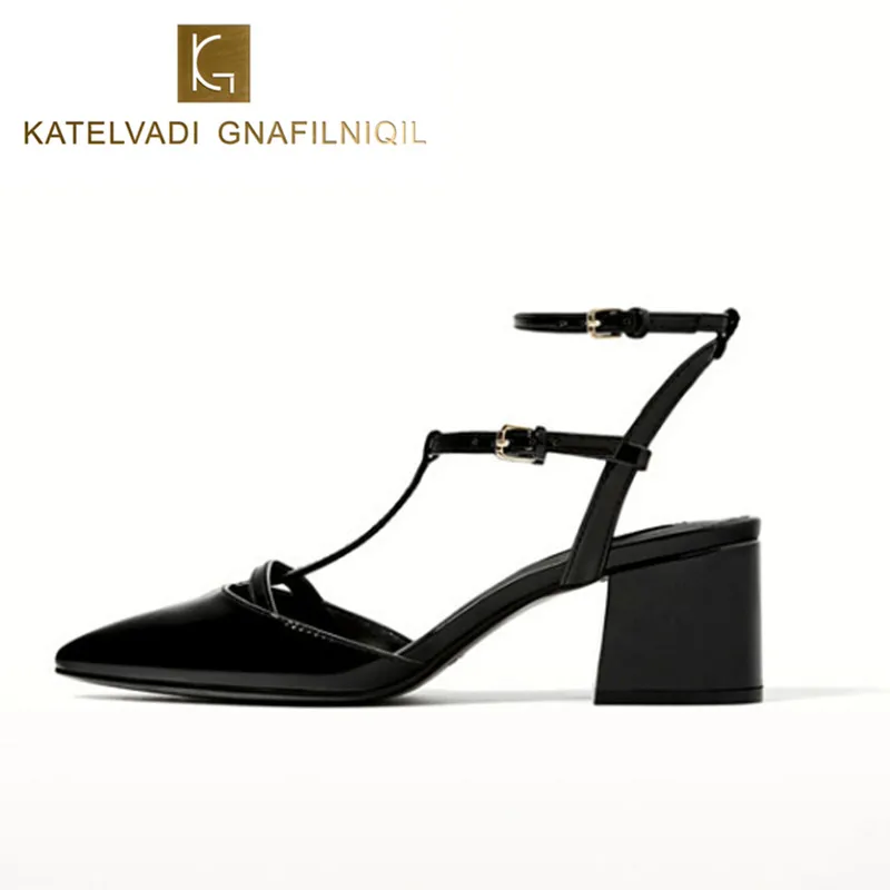 

Summer Shoes Woman Sandals Mid Heels Gladiator Sandals Women Shoes Black Pointed Toe Ankle Strap Sandals Sexy Women Shoes B-0247