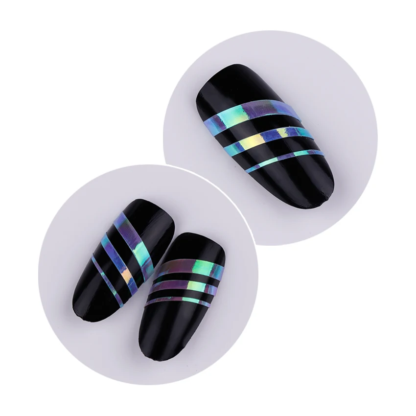 3 шт ногтей чередование лента линия голографическая Конфета "Русалка" цвет клей наклейки DIY 3D дизайн ногтей Маникюр украшения