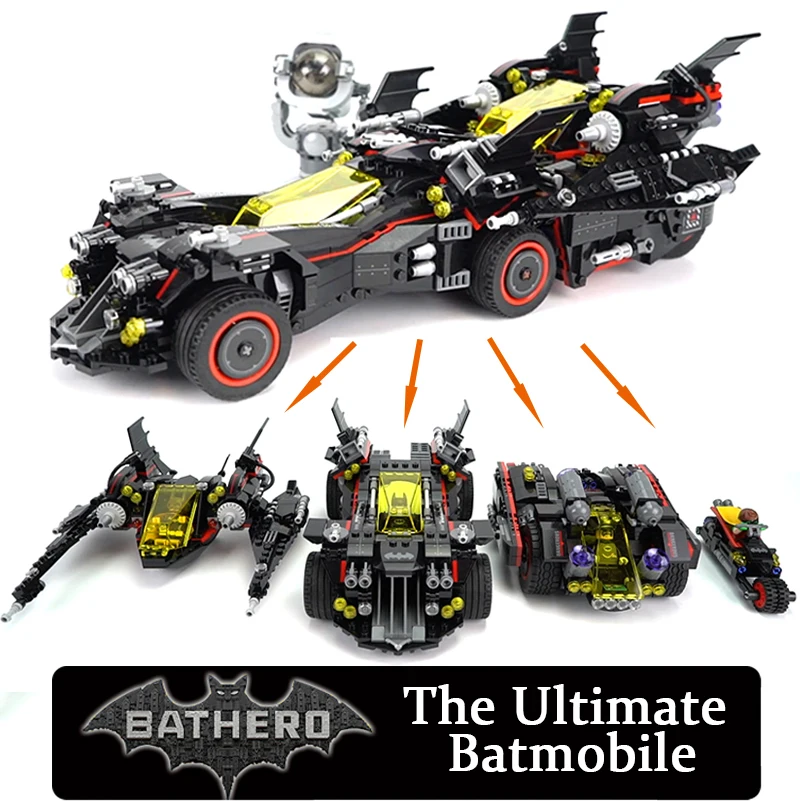 

In Stock 07077 The Ultimate Batmobile Batman Marvels The Avengers Super Heroes Blocks Toys 1496pcs Compatible Batman Movie 70917