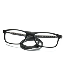 Модернизированные магнитные женские очки для чтения, Мужские Складные регулируемые висящие на шее магнитные тонкие передние оптические очки для дальнозоркости