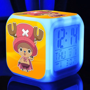 

ONE PIECE Straw hat pirates Alarm Clocks,Color changing Monkey D Luffy Alarm Clocks For kids Gift Multifunction alarm clocks