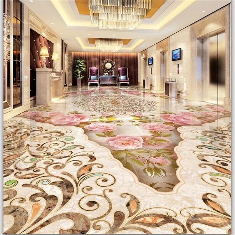 beibehang Custom floor decoration painting 3D self-stick stone pattern
parquet marble texture floor tiles 3D living room floor