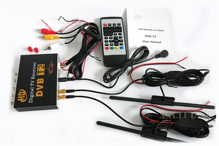 Double 2 Antenna Car DVB T2 Mobile Digital TV Box External USB DVB-T2 Car TV Receiver Russian&Europe&Southeast Asia 5