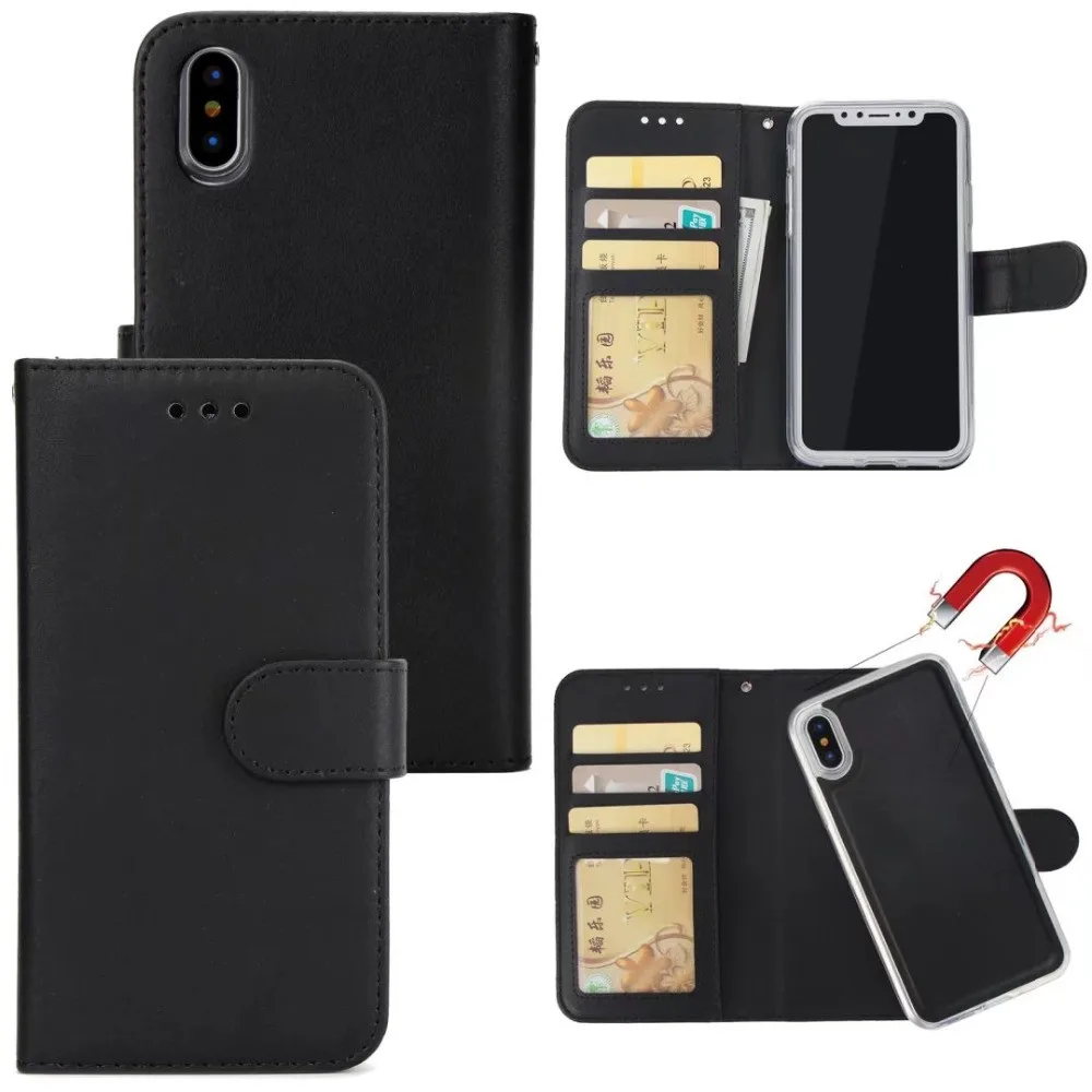 

Luxury Magnet Wallet PU Leather Case For iPhone XR XS X(10) Detachable Phone Cases For iPhone XS Max XR X Flip Cover Retro EEMIA