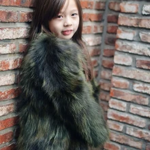 New autumn Winter children’s coat girls coat real raccoon fur outwear lovely cute children’s clothing coat fur coat