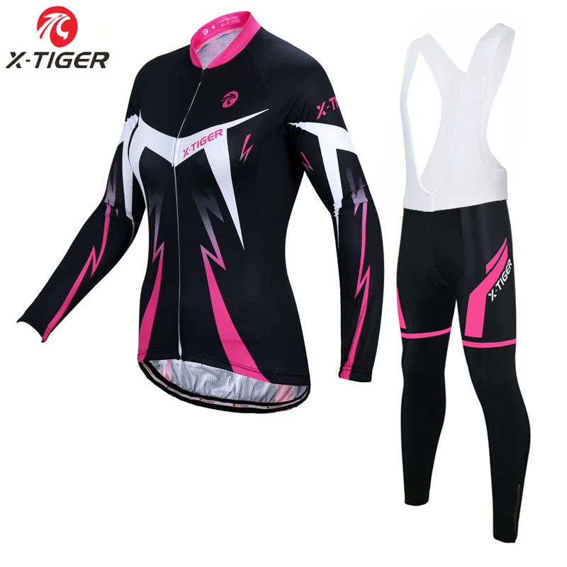 

X-Tiger Pro Woman Winter Thermal Fleece Bike Jersey Set Clothing Cycling Bicycle Wear Maillot Ropa Ciclismo Invierno