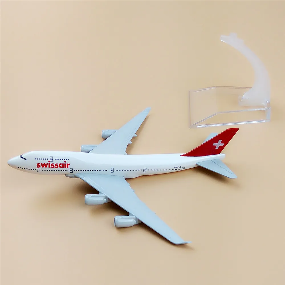 

16cm Alloy Metal Swiss Air Swissair Airlines Boeing 747 B747 200 Airways Airplane Model Plane Model W Stand Aircraft Gift