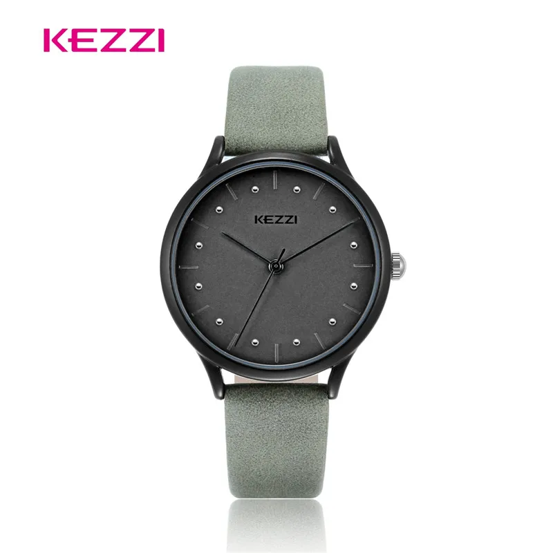 KEZZI женские часы Reloj Топ Роскошные простые круглые черные коричневые стильные Montre