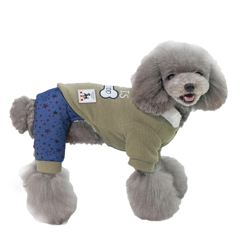 New Fashion Casual Four Legs Pet Dogs Winter Coat With Bone Pattern