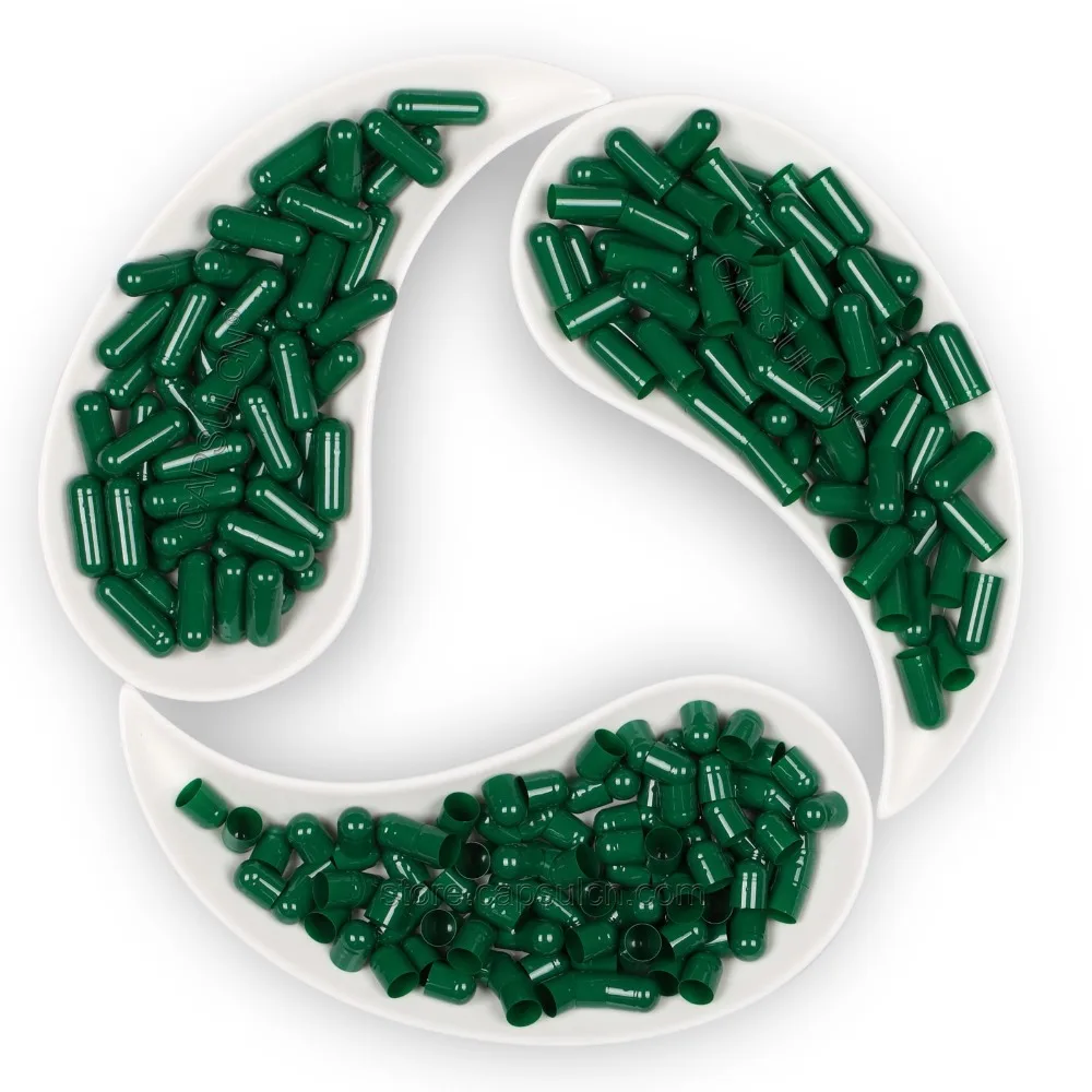 

1000 Pieces / Carton /Size 000 / Empty Dark Green Gelatin Capsules,Empty Gelatin Capsule,Joined or Separated capsule