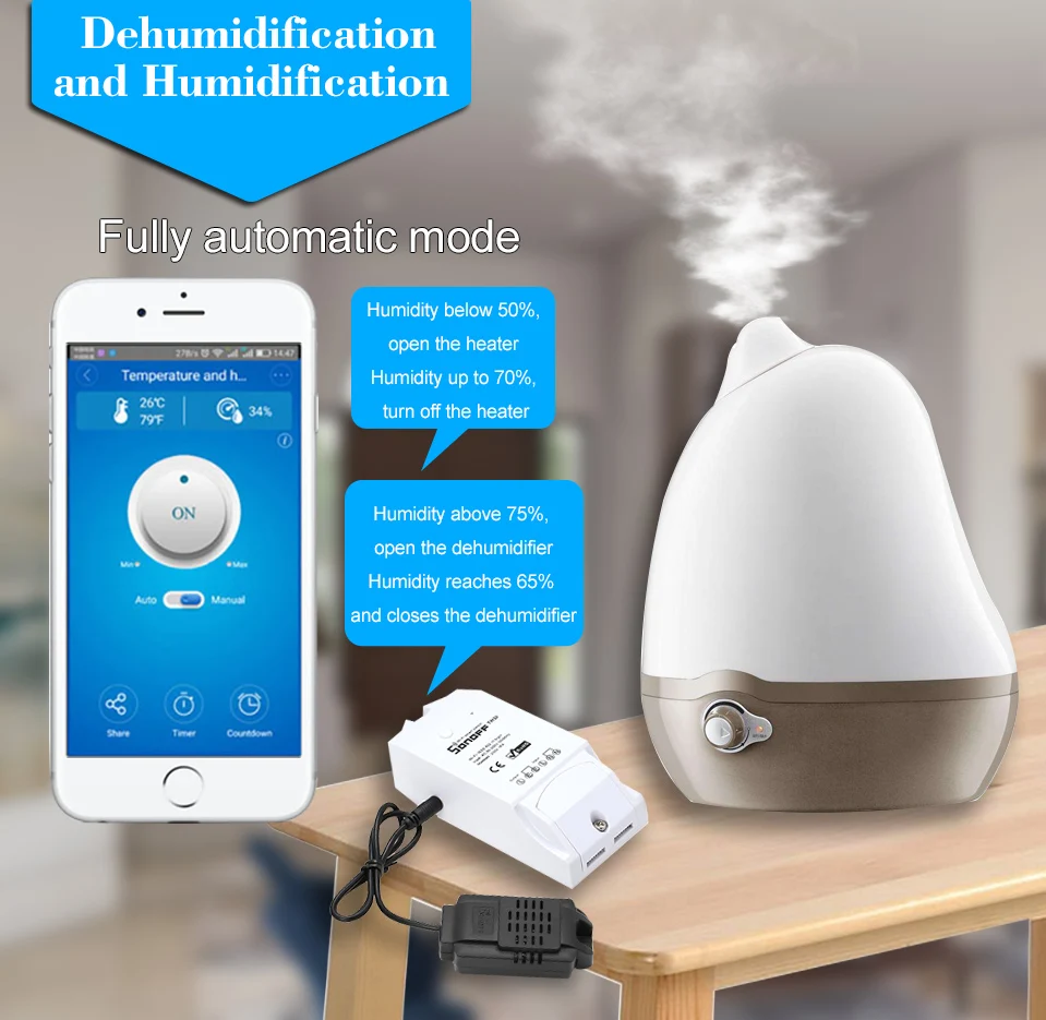 Умный Wi Fi переключатель Sonoff TH16 TH10 умный мониторинга температуры и влажности