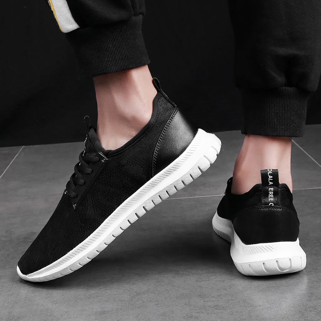 

2019 men's sneakers comfortable solid color Men's Women’s fashion soft Leisure Mesh Beathing Athletic Sport Sneakers Shoes