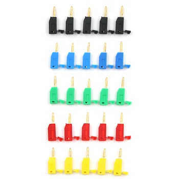 

5pcs/lot 2mm Banana Plug stackable Probe Connector Gold Plated Solder Type Stackable Wholesale