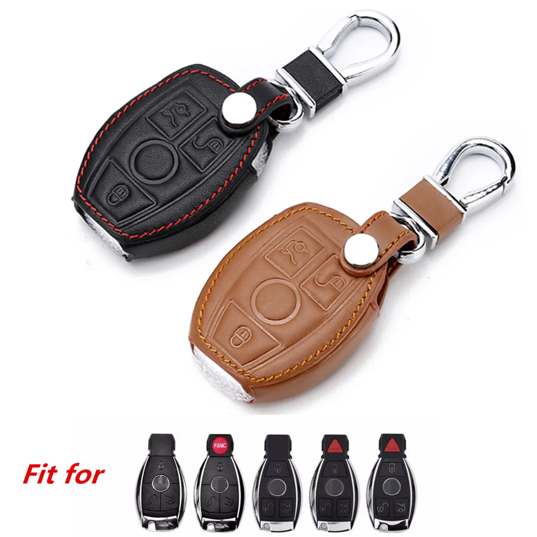 

WFMJ Genuine Leather assesories Key Chain Cover Case For Mercedes-benz A C E S CLASS SLK CL W203 W205 W210 W211 W212 W124 E200