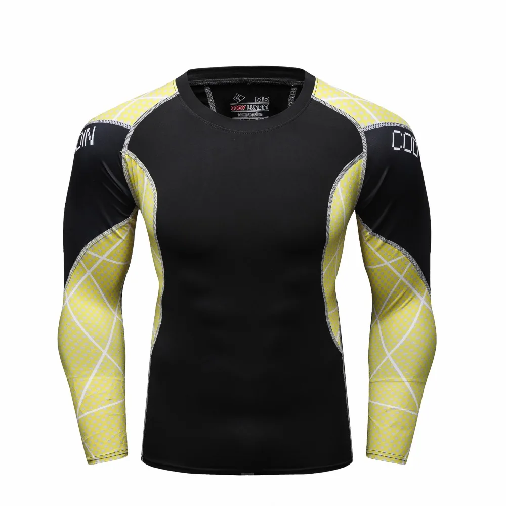 Men's Clothing Smooth Material Long Sleeve Lycra Rash Guard Tattoo