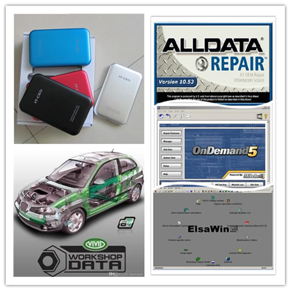 Новейшее программное обеспечение для всех данных hdd alldata 10 53 + Vivid Workshop elsa Mitchell ondemand