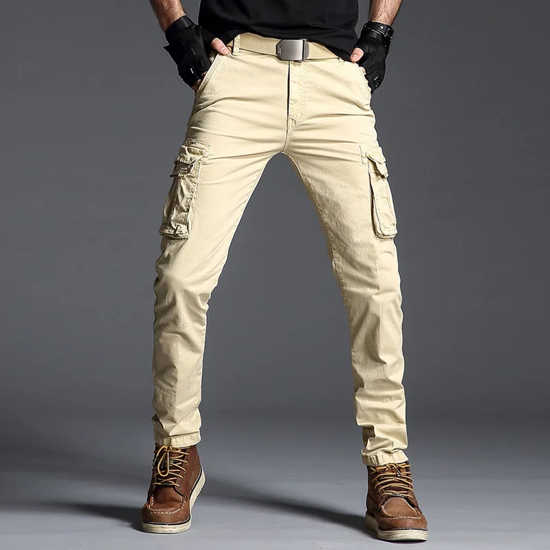 

Men's Cargo Pants Casual Loose Military Tactical Pants Multi-pocket Khaki Overall Sporting Male Long Trousers Plus Size Fashions
