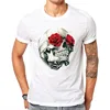 Red Rose Floral Skull Design T-Shirt