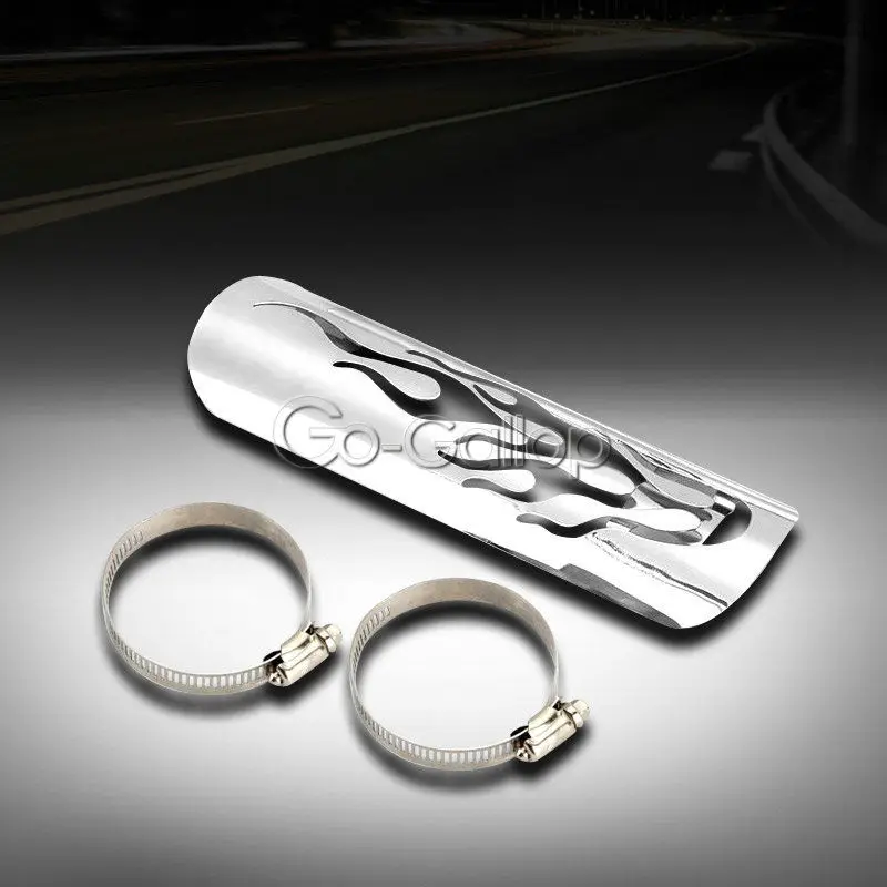 

Flame Exhaust Muffler Pipe Heat Shield Cover Heel Guard For Harley Kawasaki Yamaha Suzuki/Custom Bike Chopper Cruiser