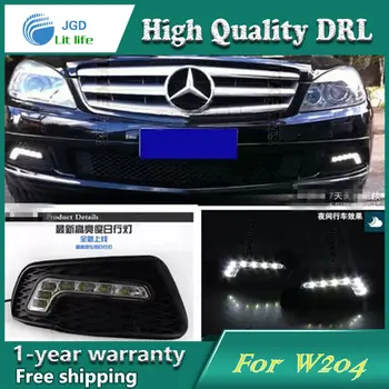 

Free shipping !12V 6000k LED DRL Daytime running light case for Benz W204 2008-2010 fog lamp frame Fog light Car styling