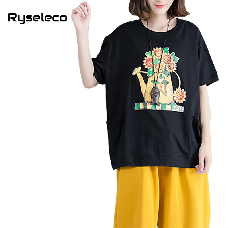 Oversize короткий рукав Винтаж Повседневное Для женщин Свободные Рубашки для