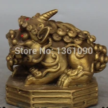 Xd 00501 " Бронзовый Латунь Foo Фу Собака Guardion Лев Единорог Ruyi Статуя