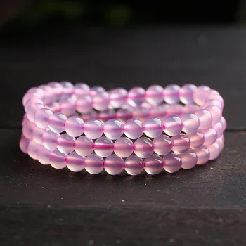 

Multi Layers Natural Gemstone Beads Bracelets Genuine Chalcedony Candy Color Hand Accessories For Women Crystal Jewelry