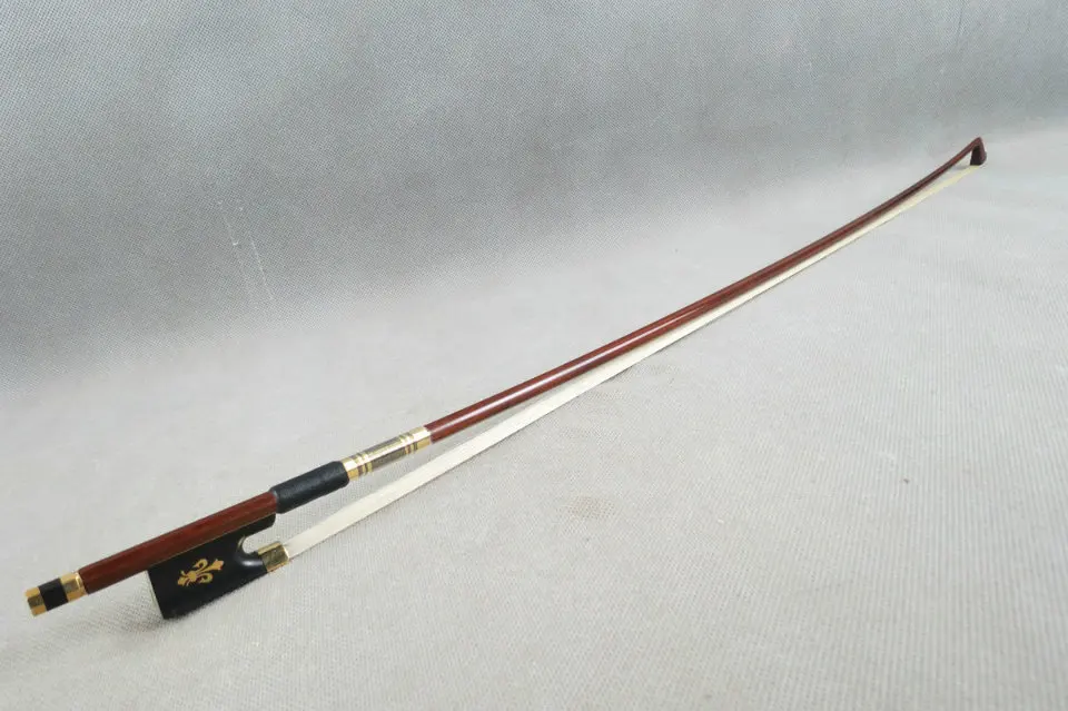 

Violin bow 4 / 4 Brazilian wood violin bow with strong sense of balance ebony inlaid flower tail library 4 / 4 violin bow
