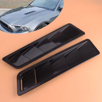 

beler 2PCS Universal Matte Black Solid ABS Bonnet Hood Vent Louver Cooling Panel Trim Car Styling