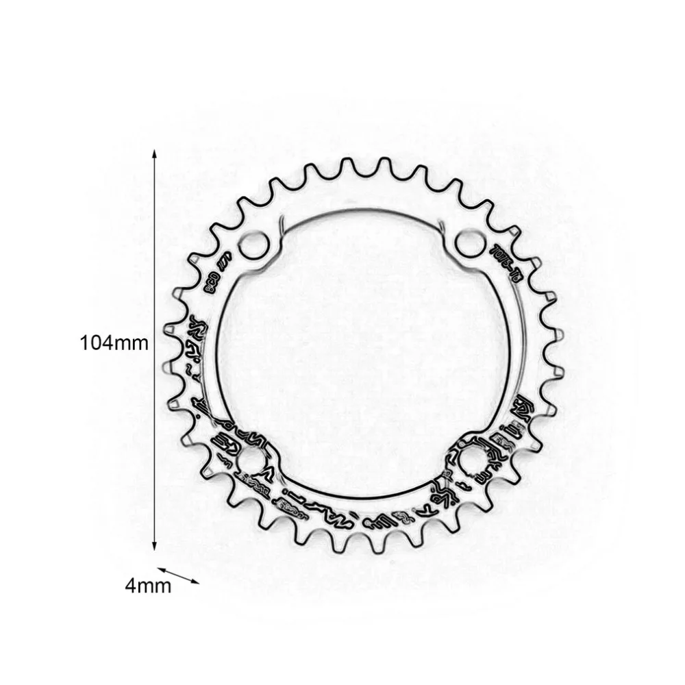 Новинка, MTB велосипед, узкое, широкое, круглое, цепное кольцо, 104 мм, BCD Кривошип, 32 T, 34 T, 36 T, 38 T, CNC, алюминиевый сплав, велосипедные аксессуары