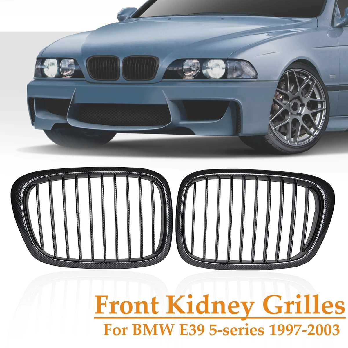 1 Pair Kidney Replacement Grille Carbon Fiber Front Kidney Grill