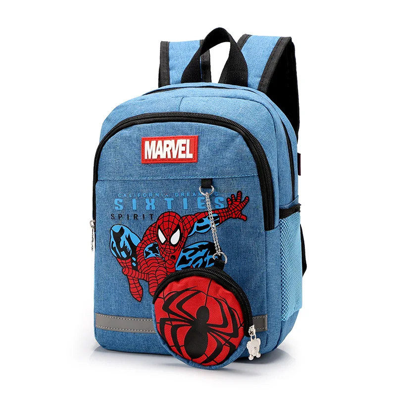 2 шт. disney детский сад прекрасный рюкзак+ кошелек для монет сумка для мальчика Человек паук Дети сумка для мальчика школы