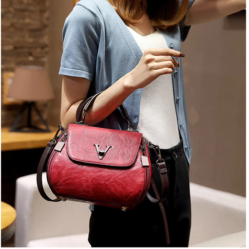  2019 Genuine Leather Women Bags V letters Designer Handbags Luxury Lady Shoulder Crossbody Bag Tass - 33034375645