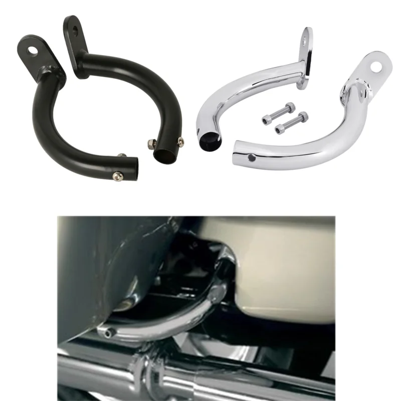 

Motorcycle Black/Chrome Saddlebag Guard Eliminator Support Bracket For Harley Touring Electra Glide FLHT Models 97-08