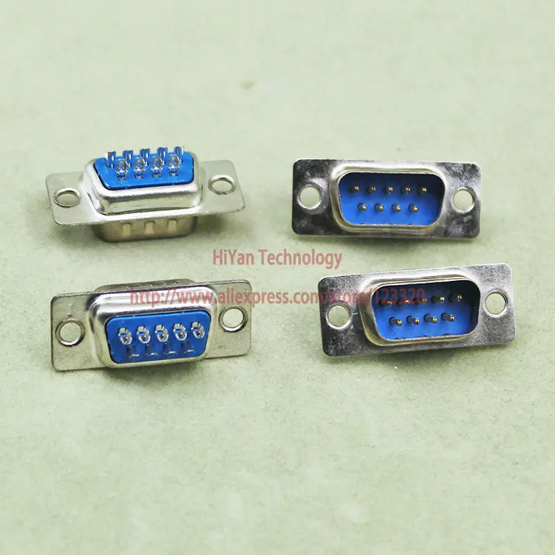 

(10pcs/lot) RS232 Parallel Serial Port DB9 9 Pin D Sub Male Solder Connector DB9 Socket Plug COM Adapter