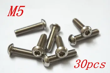 

30pcs/Lot Metric Thread M5*6/8/10/12/14/16/18/20/25/30/35/40/45-70mm 304 Stainless Steel Button Head Hex Socket Cap Screws Bolts