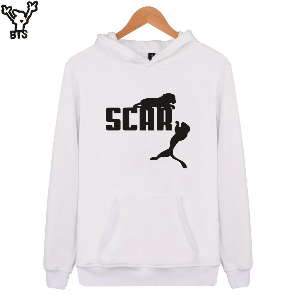 BTS Scar Mens Hoodies And Sweatshirts In White Fashion Streetwear Style