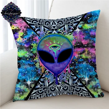 

Trippy Alien by Brizbazaar Cushion Cover Watercolor Pillow Case The Third Eye Decorative Throw Pillow Cover Saucerman Home Decor