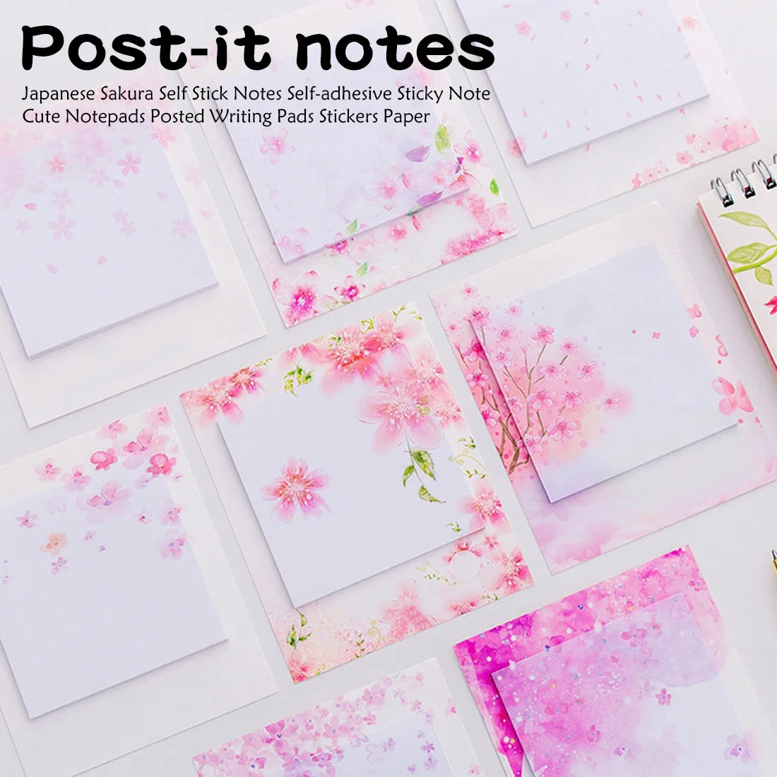 

Beautiful Cherry Blossom Post-it Notes in Japanese Style Fresh and tearable notebook for students to paste n times