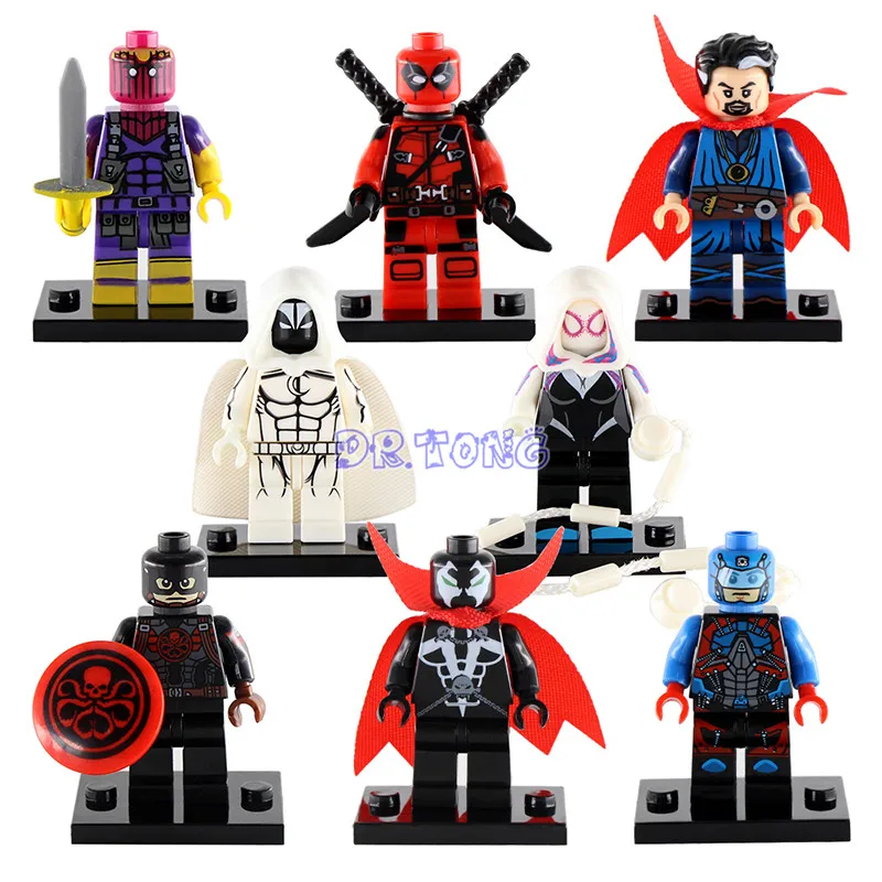 

DR.TONG Super Heros PG8014Hero Hydra Captain America Spawn Atom Doctor Strange Deadpool DC Building Blocks Bricks Toys Pg8014