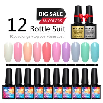 

12Pc Manicure Set 8ml Gel Nail Polish Professional Soak Off Varnish For Nail Lamp UV Lacquer UV Gel Polish Manicure Nails Design