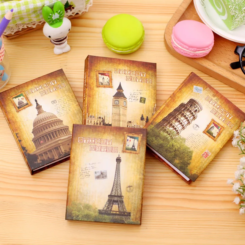European 1 PC creative hardcover memo stickers pad post it notepad sticky notes kawaii stationery diary notebook office school | Канцтовары