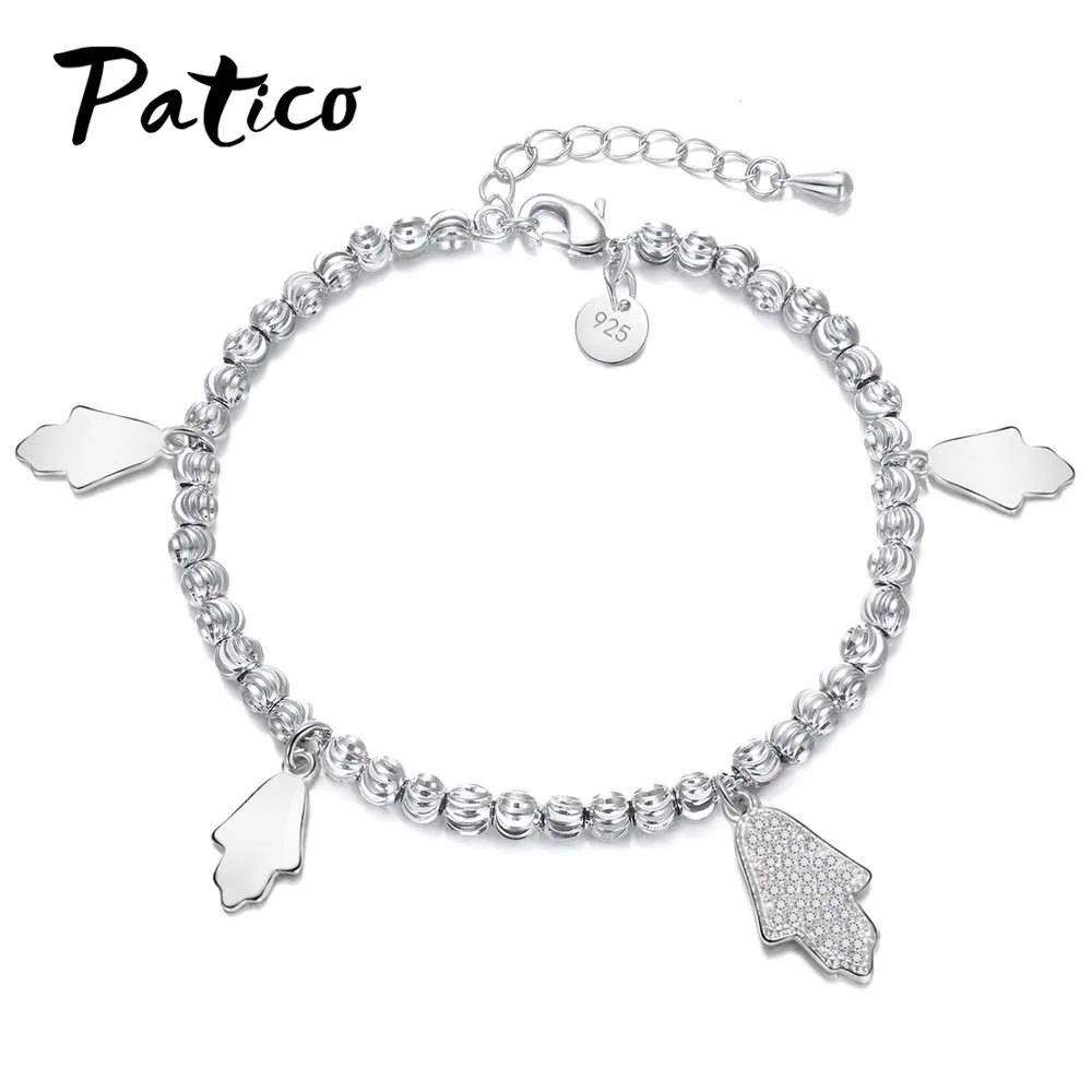 Высочайшее качество, браслет в виде ладони, магический для женщин, Миро, проложенный кристаллами, браслет в форме руки, модный, 925 пробы, серебряный цвет, ювелирное изделие, подарок