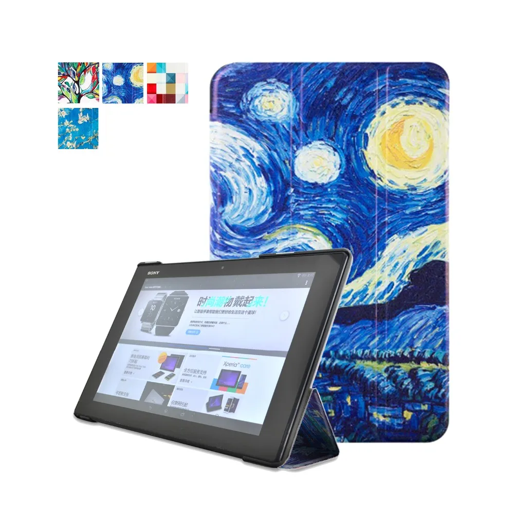 Стильный кожаный чехол для sony Xperia Tablet Z2+ Магнитный чехол-подставка для ПК+ Защитная пленка для экрана+ сенсорный стилус в подарок
