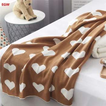 

Love blanket camel kintted 100%cotton yellow heart children's blandets throw on sofa plane bed adult knee cover blankets 110*130