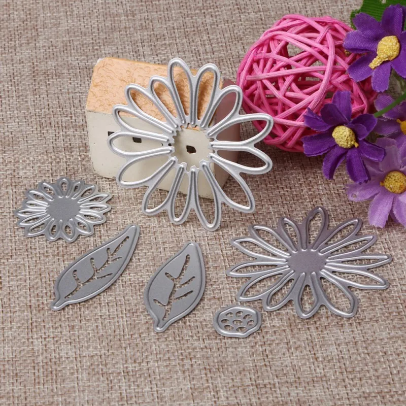 

6Pcs / Set Metal Cutting Dies Flowers Petal Leaf Stencils DIY Scrapbooking Decorative Embossing DIY Payper Cards Stansen Voor