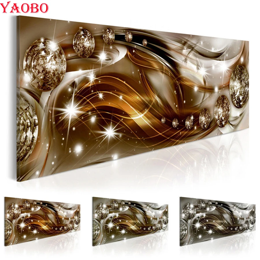 Günstig Große DIY Diamant Malerei Goldene Abstrakte Wand Kunst Bild Diamant Stickerei Strass Platz Runde Voller Bohrer Diamant Mosaik
