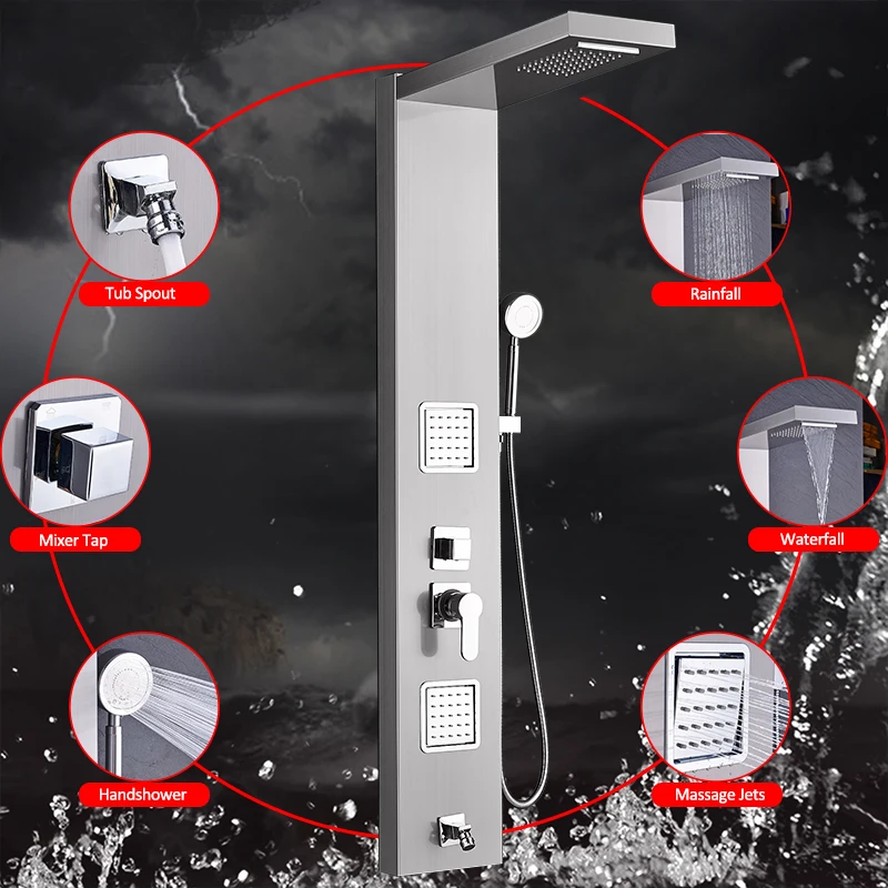 Душевая панель Quyanre RU насадка Водопад 5 насадок массажные насадки набор|faucet set|shower