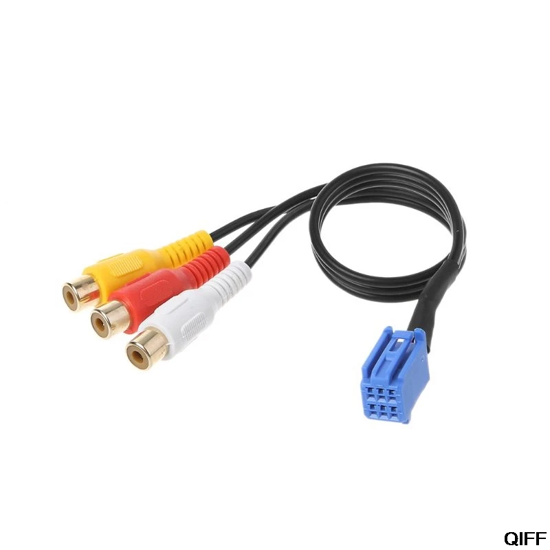 

Car 3RCA Cable Adapter For Toyota DVD Navigation Headunit 6Pin Blue AV Port 3040 May06